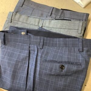 Lot of three fabulous blue patterned dress pants by banana republic